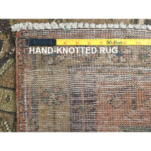 Load image into Gallery viewer, 3&#39;4&quot;x10&#39;5&quot; Tomato Red, Vintage Persian Heriz, Evenly Worn, Hand Knotted Sides and Ends Professionally Secured and Cleaned, Excellent Condition, Sheared Low, Oriental Wide Runner Rug FWR516144