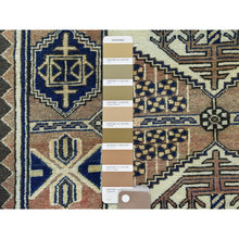 Load image into Gallery viewer, 4&#39;x10&#39; Mocha Brown With A Mix Of Red Vintage Persian Heriz, Hand Knotted, Abrash, Distressed Look, Cropped Thin, Pure Wool Wide Runner Oriental Rug FWR489954