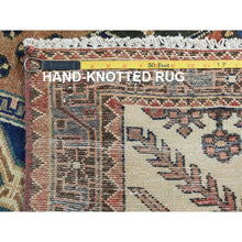 Load image into Gallery viewer, 4&#39;x10&#39; Mocha Brown With A Mix Of Red Vintage Persian Heriz, Hand Knotted, Abrash, Distressed Look, Cropped Thin, Pure Wool Wide Runner Oriental Rug FWR489954