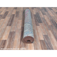 Load image into Gallery viewer, 3&#39;7&quot;x9&#39;3&quot; Tomato Red, Pure Wool, Vintage Persian Serab With Small Repetitive Boteh Design, Hand Knotted, Worn Down, Distressed Look, Wide Runner Oriental Rug FWR489966