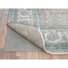 Load image into Gallery viewer, 7&#39;x10&#39;8&quot; Light Red, Vintage Persian Tabriz Sheared Low Distressed Look, Shabby Chic Worn Wool Hand Knotted, Oriental Rug FWR490170