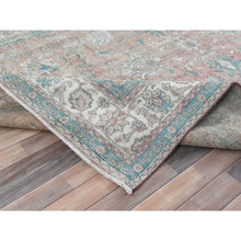 Load image into Gallery viewer, 7&#39;x10&#39;8&quot; Light Red, Vintage Persian Tabriz Sheared Low Distressed Look, Shabby Chic Worn Wool Hand Knotted, Oriental Rug FWR490170