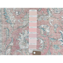 Load image into Gallery viewer, 7&#39;x10&#39;8&quot; Light Red, Vintage Persian Tabriz Sheared Low Distressed Look, Shabby Chic Worn Wool Hand Knotted, Oriental Rug FWR490170