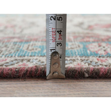 Load image into Gallery viewer, 7&#39;x10&#39;8&quot; Light Red, Vintage Persian Tabriz Sheared Low Distressed Look, Shabby Chic Worn Wool Hand Knotted, Oriental Rug FWR490170