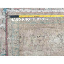 Load image into Gallery viewer, 7&#39;x10&#39;8&quot; Light Red, Vintage Persian Tabriz Sheared Low Distressed Look, Shabby Chic Worn Wool Hand Knotted, Oriental Rug FWR490170