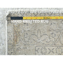 Load image into Gallery viewer, 4&#39;8&quot;x6&#39;3&quot; Lace White, Hand Knotted, Afghan Angora Oushak with Leaf Design, Vegetable Dyes, 100% Wool, Oriental Rug FWR123636