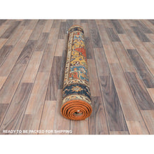 Load image into Gallery viewer, 4&#39;x5&#39;10&quot; Burnt Orange Hand Knotted Pure Wool, Natural Dyes, Afghan Peshawar With Heriz Design Oriental Rug FWR490356
