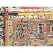 Load image into Gallery viewer, 3&#39;10&quot;x6&#39;2&quot; Burnt Orange Afghan Peshawar With Bakshaish Design, Hand Knotted Pure Wool, Natural Dyes Oriental Rug FWR490362