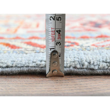Load image into Gallery viewer, 6&#39;1&quot;x8&#39;9&quot; Light Blue Special Kazak With Geometric Medallion Design, Organic Wool, Hand Knotted, Natural Dyes Oriental Rug FWR490524