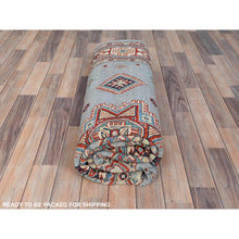 Load image into Gallery viewer, 6&#39;2&quot;x8&#39;9&quot; Gray Special Kazak With Geometric Medallion Design, Hand Knotted, Organic Wool, Natural Dyes Oriental Rug FWR490530