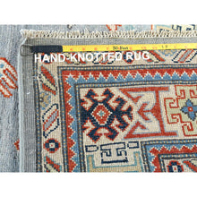 Load image into Gallery viewer, 6&#39;2&quot;x8&#39;9&quot; Gray Special Kazak With Geometric Medallion Design, Hand Knotted, Organic Wool, Natural Dyes Oriental Rug FWR490530