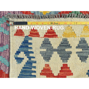 10'x16' Colorful, Hand Woven Afghan Kilim With Geometric Design, Flat Weave Veggie Dyes Vibrant Wool, Reversible Oversized Oriental Rug FWR490692