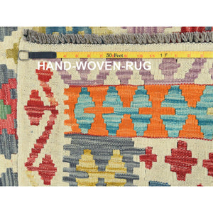 10'2"x12'9" Colorful, Veggie Dyes Shiny Wool Hand Woven, Afghan Kilim With Geometric Design Flat Weave, Reversible Oriental Rug FWR490746