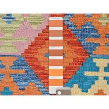 Load image into Gallery viewer, 10&#39;x16&#39; Colorful, Veggie Dyes Pure Wool Hand Woven, Afghan Kilim With Geometric Design Flat Weave, Reversible Oversized Oriental Rug FWR490902