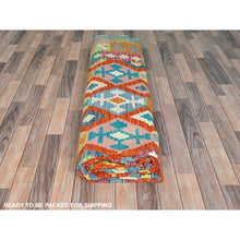 Load image into Gallery viewer, 10&#39;x16&#39; Colorful, Veggie Dyes Pure Wool Hand Woven, Afghan Kilim With Geometric Design Flat Weave, Reversible Oversized Oriental Rug FWR490902