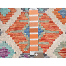 Load image into Gallery viewer, 10&#39;x16&#39;5&quot; Colorful, Veggie Dyes Pure Wool Hand Woven, Afghan Kilim With Geometric Elements Flat Weave, Reversible Oversized Oriental Rug FWR490926