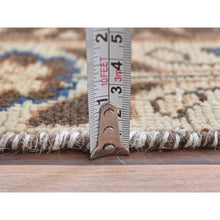 Load image into Gallery viewer, 3&#39;4&quot;x10&#39; Almond Brown, Vintage Persian Hamadan with Geometric Medallion, Pure Wool Hand Knotted, Clean, Cropped Thin, Wide Runner Oriental Rug FWR491106