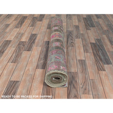 Load image into Gallery viewer, 4&#39;3&quot;x11&#39;5&quot; Chocolate Brown With Batches Of Pink, Bohemian Vintage Northwest Persian, Abrash, Clean, Sheared Low, Hand Knotted Pure Wool Wide Runner Oriental Rug FWR491172