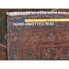 Load image into Gallery viewer, 3&#39;9&quot;x13&#39; Honey Brown, Bohemian Vintage Persian Mazlaghan With Unique Design, Distinct Abrash, Cropped Thin, Pure Wool Hand Knotted, Clean Wide Runner Oriental Rug FWR491220