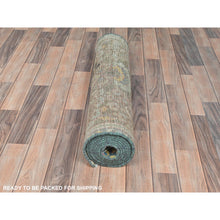 Load image into Gallery viewer, 3&#39;x10&#39;1&quot; Taupe, Worn Down, Bohemian Vintage Persian Lilahan, Hand Knotted, Pure Wool, Professionally Cleaned Wide Runner Oriental Rug FWR491376