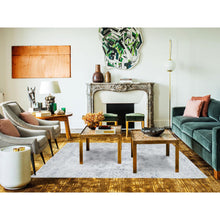 Load image into Gallery viewer, 6&#39;9&quot;x10&#39;1&quot; Ivory, Cropped Thin Distressed Look Worn Wool, Hand Knotted Old Persian Kerman, Oriental Rug FWR491646