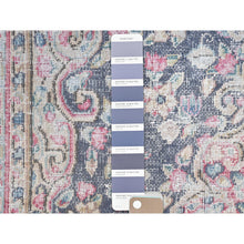 Load image into Gallery viewer, 3&#39;7&quot;x5&#39;9&quot; Navy Blue, Hand Knotted Old Persian Kerman, Cropped Thin Distressed Look Worn Wool, Oriental Rug FWR491682