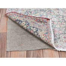 Load image into Gallery viewer, 1&#39;9&quot;x1&#39;9&quot; Colorful, Hand Knotted Old Persian Kerman, Cropped Thin Distressed Look Worn Wool, Square Oriental Rug FWR491718