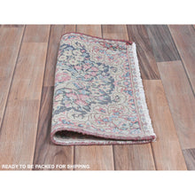 Load image into Gallery viewer, 1&#39;9&quot;x1&#39;9&quot; Colorful, Hand Knotted Old Persian Kerman, Cropped Thin Distressed Look Worn Wool, Square Oriental Rug FWR491718