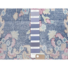 Load image into Gallery viewer, 1&#39;6&quot;x2&#39;1&quot; Navy Blue, Worn Wool Hand Knotted, Vintage Persian Kerman Shabby Chic Sheared Low Distressed Look, Mat Oriental Rug FWR491724