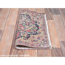 Load image into Gallery viewer, 1&#39;9&quot;x1&#39;9&quot; Colorful, Old Persian Kerman Shabby Chic Cropped Thin, Distressed Look Worn Wool Hand Knotted, Square Oriental Rug FWR491742