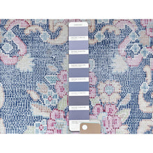 Load image into Gallery viewer, 1&#39;6&quot;x1&#39;6&quot; Navy Blue, Hand Knotted Vintage Persian Kerman Shabby Chic, Sheared Low Distressed Look Worn Wool, Square Oriental Rug FWR491748