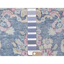 Load image into Gallery viewer, 1&#39;7&quot;x1&#39;7&quot; Navy Blue, Old Persian Kerman Shabby Chic Cropped Thin, Distressed Look Worn Wool Hand Knotted, Square Oriental Rug FWR491754