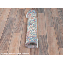 Load image into Gallery viewer, 1&#39;9&quot;x2&#39;9&quot; Ivory, Old Persian Kerman Cropped Thin, Distressed Look Worn Wool Hand Knotted, Mat Oriental Rug FWR491814