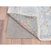 Load image into Gallery viewer, 1&#39;10&quot;x2&#39;10&quot; Ivory, Hand Knotted Vintage Persian Kerman, Sheared Low Distressed Look Worn Wool, Mat Oriental Rug FWR491820