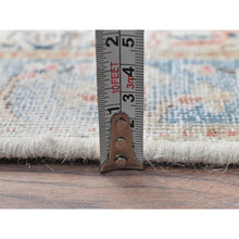 Load image into Gallery viewer, 1&#39;10&quot;x2&#39;10&quot; Ivory, Hand Knotted Vintage Persian Kerman, Sheared Low Distressed Look Worn Wool, Mat Oriental Rug FWR491820