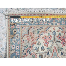 Load image into Gallery viewer, 1&#39;10&quot;x2&#39;10&quot; Ivory, Hand Knotted Vintage Persian Kerman, Sheared Low Distressed Look Worn Wool, Mat Oriental Rug FWR491820