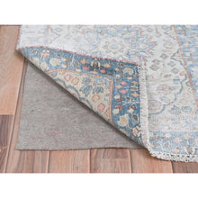Load image into Gallery viewer, 2&#39;x2&#39;9&quot; Ivory, Old Persian Kerman Cropped Thin, Distressed Look Worn Wool Hand Knotted, Mat Oriental Rug FWR491838
