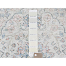 Load image into Gallery viewer, 2&#39;x2&#39;9&quot; Ivory, Old Persian Kerman Cropped Thin, Distressed Look Worn Wool Hand Knotted, Mat Oriental Rug FWR491838