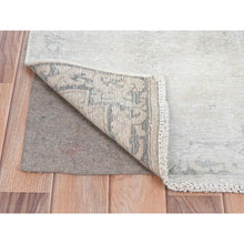 Load image into Gallery viewer, 1&#39;9&quot;x3&#39;6&quot; Ivory, Cropped Thin Distressed Look Worn Wool, Hand Knotted Old Persian Kerman Shabby Chic, Oriental Rug FWR491862