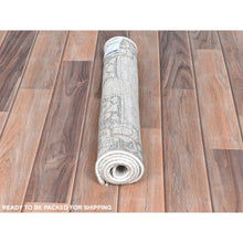 Load image into Gallery viewer, 1&#39;9&quot;x3&#39;6&quot; Ivory, Cropped Thin Distressed Look Worn Wool, Hand Knotted Old Persian Kerman Shabby Chic, Oriental Rug FWR491862