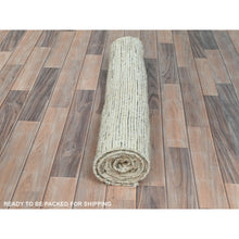 Load image into Gallery viewer, 2&#39;10&quot;x5&#39;5&quot; Beige, Shaggy Moroccan Exotic Texture, Undyed Natural Wool Hand Knotted, Oriental Rug FWR492144