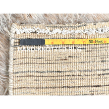 Load image into Gallery viewer, 2&#39;10&quot;x5&#39;5&quot; Beige, Shaggy Moroccan Exotic Texture, Undyed Natural Wool Hand Knotted, Oriental Rug FWR492144