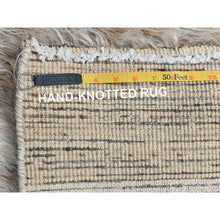 Load image into Gallery viewer, 3&#39;2&quot;x5&#39;6&quot; Beige, Hand Knotted Shag Flokati Greek Style Undyed Natural Wool, Oriental Rug FWR492150