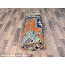 Load image into Gallery viewer, 9&#39;1&quot;x11&#39;7&quot; Navy Blue, Armenian Inspired Caucasian Design With Birds Figurines 200 Kpsi, Vegetable Dyes Dense Weave, Pure Wool Hand Knotted, Oriental Rug FWR492186
