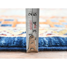Load image into Gallery viewer, 9&#39;1&quot;x11&#39;7&quot; Navy Blue, Armenian Inspired Caucasian Design With Birds Figurines 200 Kpsi, Vegetable Dyes Dense Weave, Pure Wool Hand Knotted, Oriental Rug FWR492186