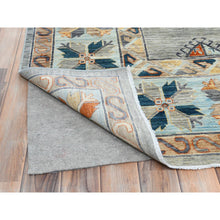 Load image into Gallery viewer, 10&#39;x13&#39;7&quot; Gray, Hand Knotted Armenian Inspired Caucasian Design, 200 Kpsi Natural Dyes, Densely Woven Soft Wool, Oriental Rug FWR492192