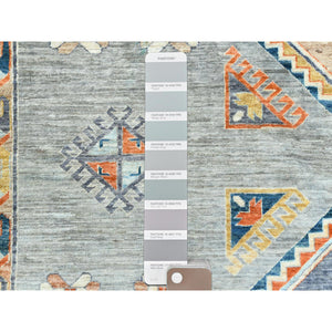 10'x13'7" Gray, Hand Knotted Armenian Inspired Caucasian Design, 200 Kpsi Natural Dyes, Densely Woven Soft Wool, Oriental Rug FWR492192