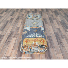 Load image into Gallery viewer, 10&#39;x13&#39;7&quot; Gray, Hand Knotted Armenian Inspired Caucasian Design, 200 Kpsi Natural Dyes, Densely Woven Soft Wool, Oriental Rug FWR492192