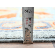 Load image into Gallery viewer, 10&#39;x13&#39;7&quot; Gray, Hand Knotted Armenian Inspired Caucasian Design, 200 Kpsi Natural Dyes, Densely Woven Soft Wool, Oriental Rug FWR492192