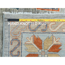 Load image into Gallery viewer, 10&#39;x13&#39;7&quot; Gray, Hand Knotted Armenian Inspired Caucasian Design, 200 Kpsi Natural Dyes, Densely Woven Soft Wool, Oriental Rug FWR492192